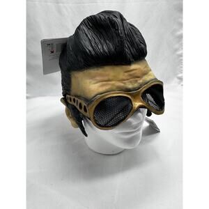 Elvis Presley Rockabilly Greaser Halloween Rubber Face Mask Sideburns/ vtg 2002
